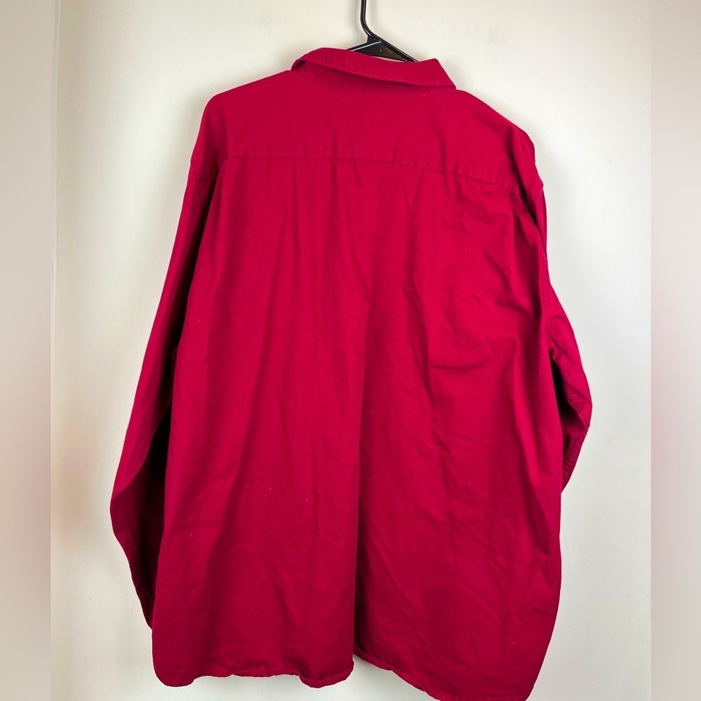 Wrangler Men's‎ 2XL Red Cotton Shirt Jacket Button Down Long Sleeve Work Wear - Picture 3 of 5